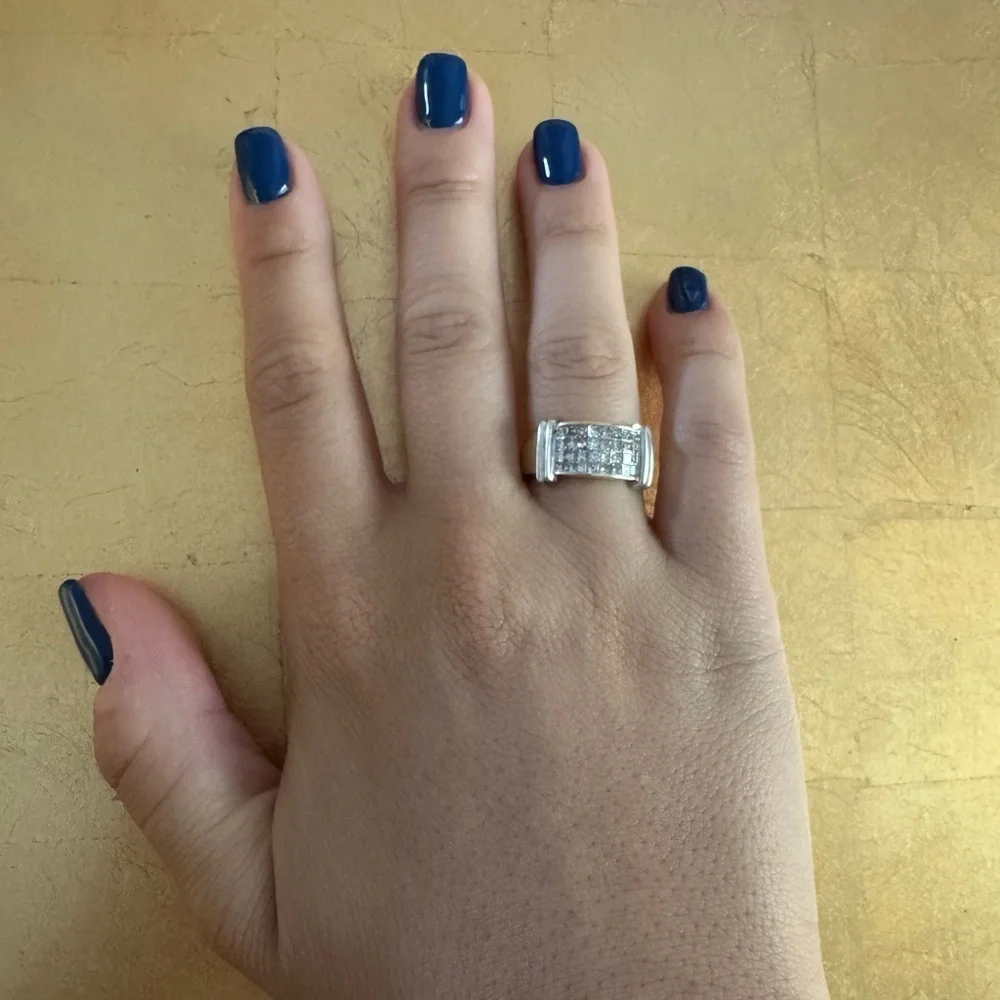 14K Yellow and White Gold Channel Set Band Ring Wedding Anniversary size 7